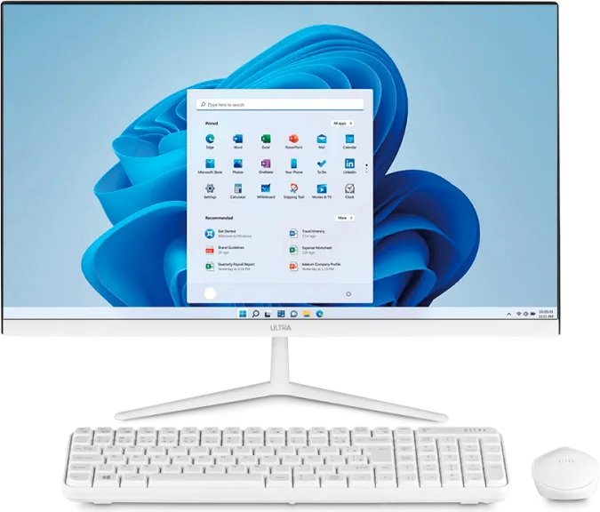 Computador all-in-one com teclado e mouse